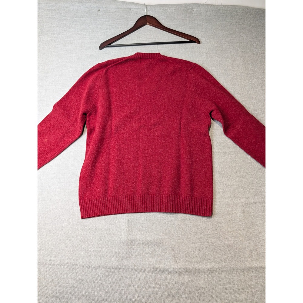 Brooks Brothers V-Neck Sweater Mens Medium Red Scottish Lambswool Solid - Picture 5 of 6